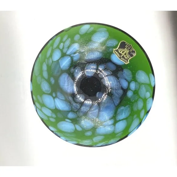 Bo Borgstrom Åseda Ebeling Reuss Blown Glass Mushroom-7.0 in Emerald-Sweden-NOS